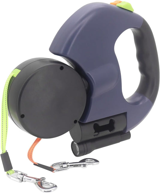 360° Tangle-Free Double Retractable Dog Lead
