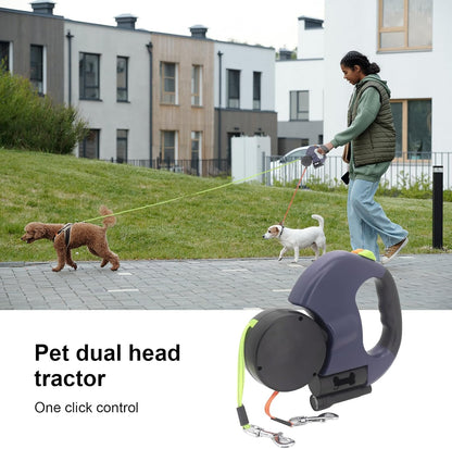 360° Tangle-Free Double Retractable Dog Lead